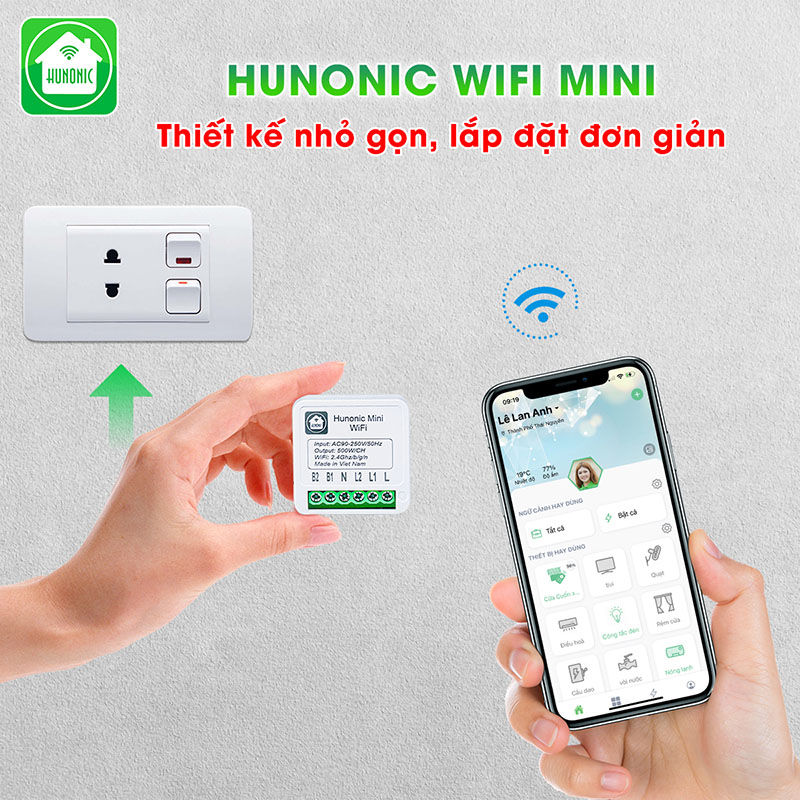 Công tắc điều khiển từ xa Hunonic Mini